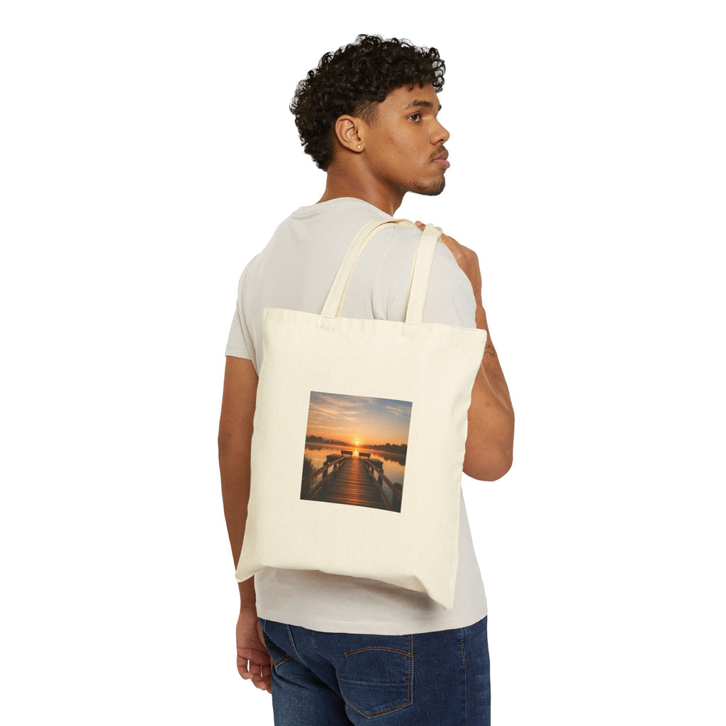Sunset Reflection Tote Bag — Scenic Photography Cotton Canvas Tote