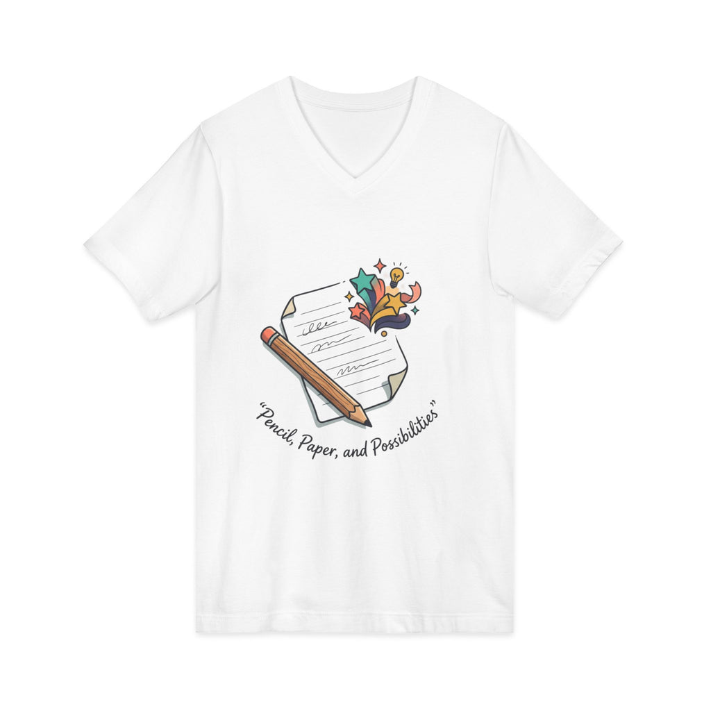 V-Neck Tee - Pencil, Paper & Possibilities Graphic