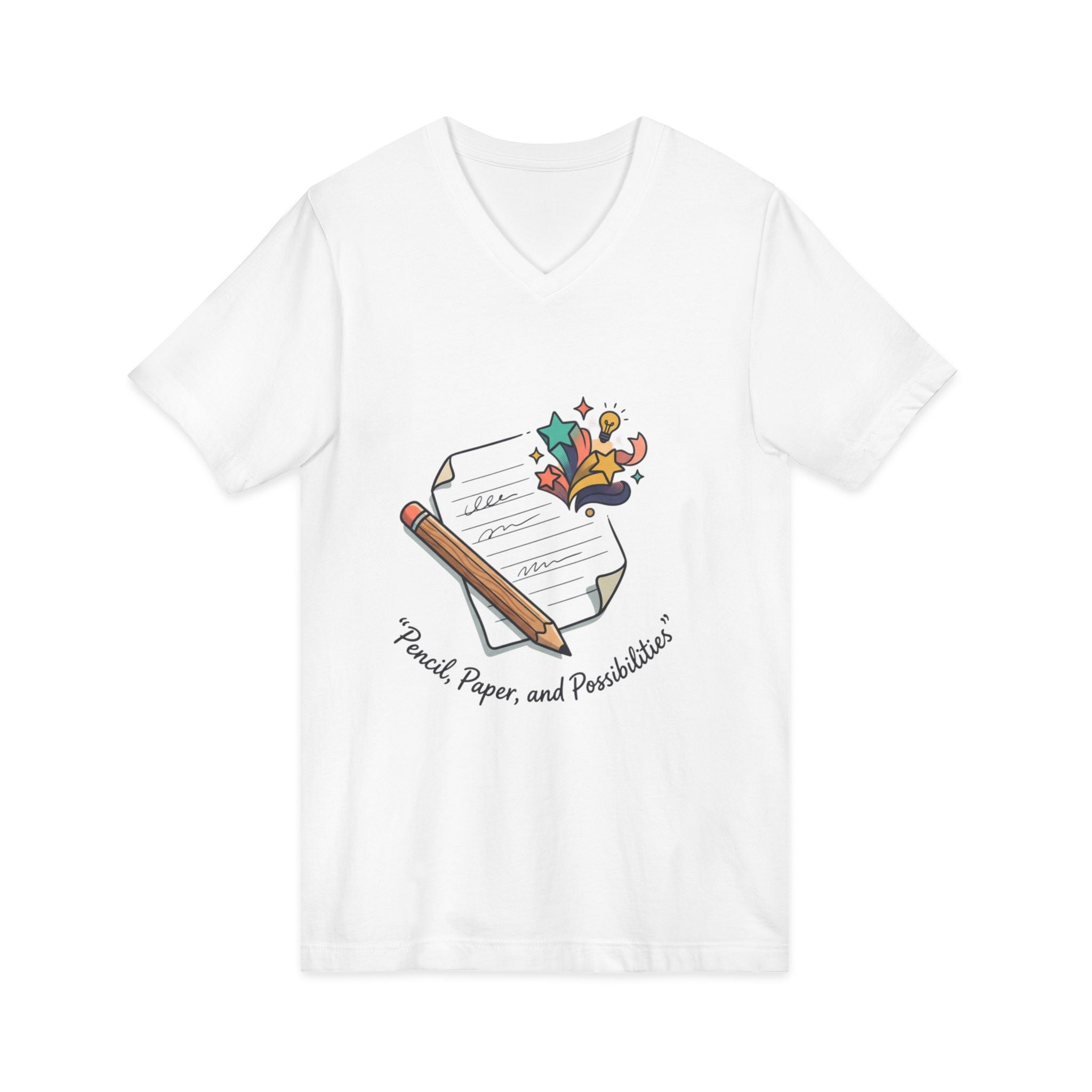 V-Neck Tee - Pencil, Paper & Possibilities Graphic