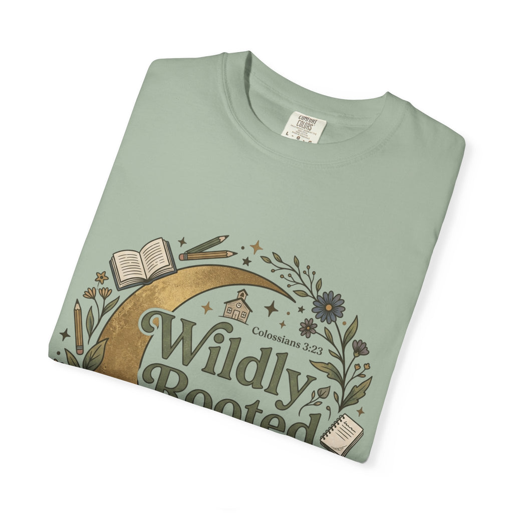 Wildly Rooted Back to School T-Shirt — Botanical Moon Design (2026)