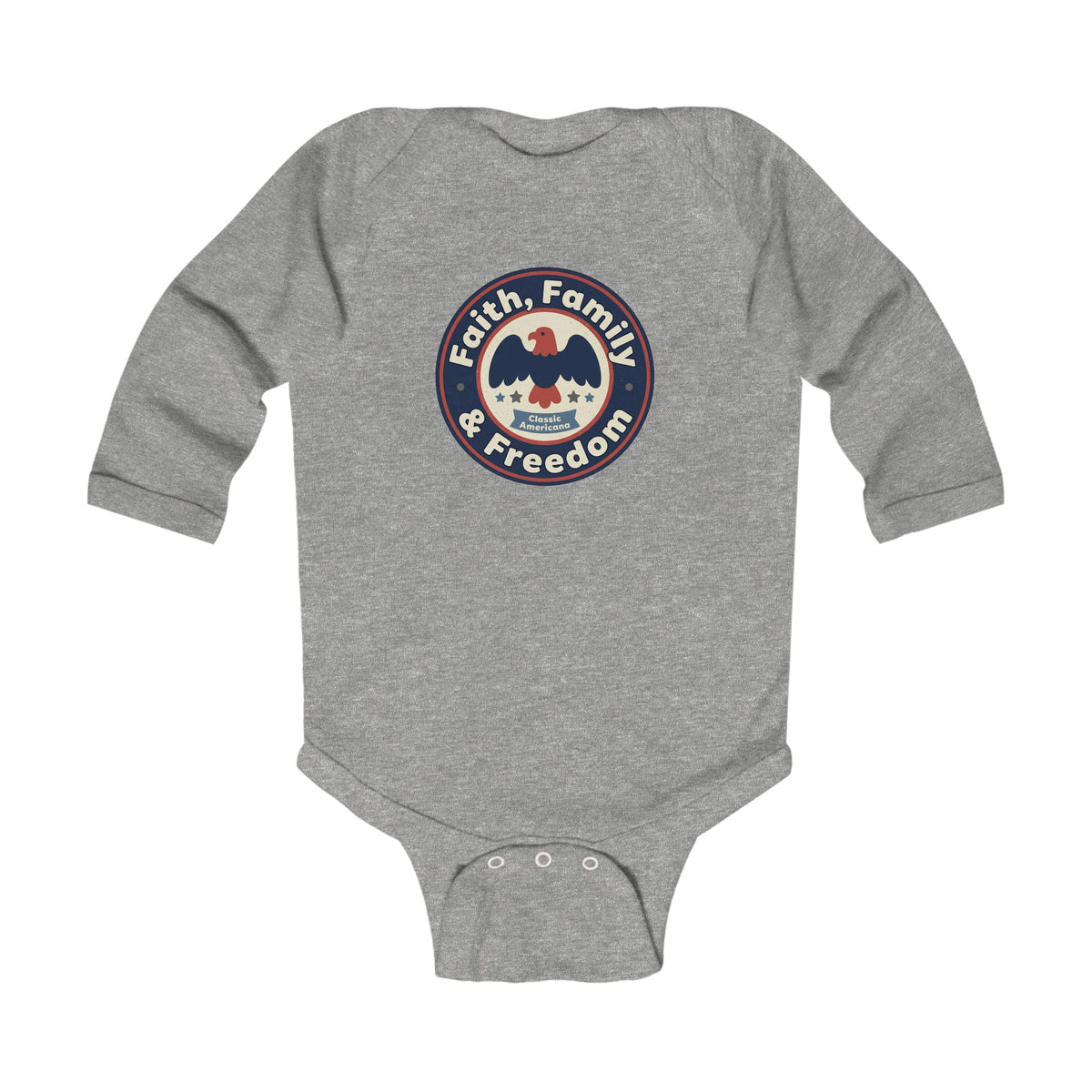 Infant Bodysuit - 'Faith, Family & Freedom' Patriotic Eagle Baby Onesie