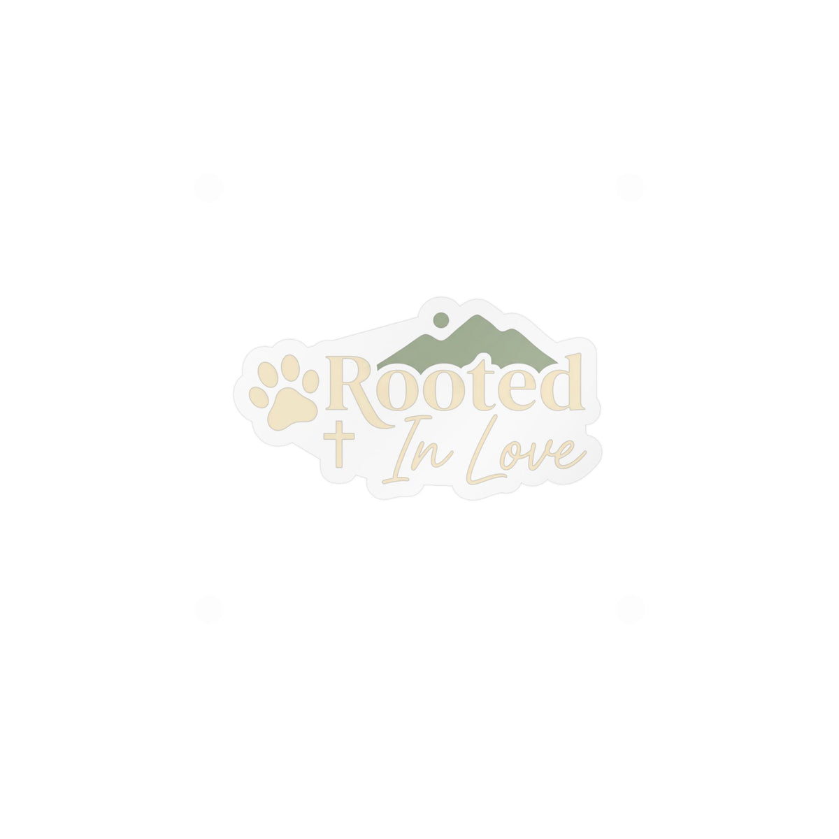 Rooted In Love Paw & Mountain Vinyl Sticker — Kiss-Cut Decal