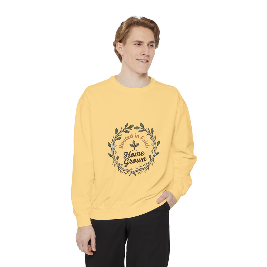 Sweatshirt — "Home Grown / Grown with Grace" Floral Wreath Crewneck