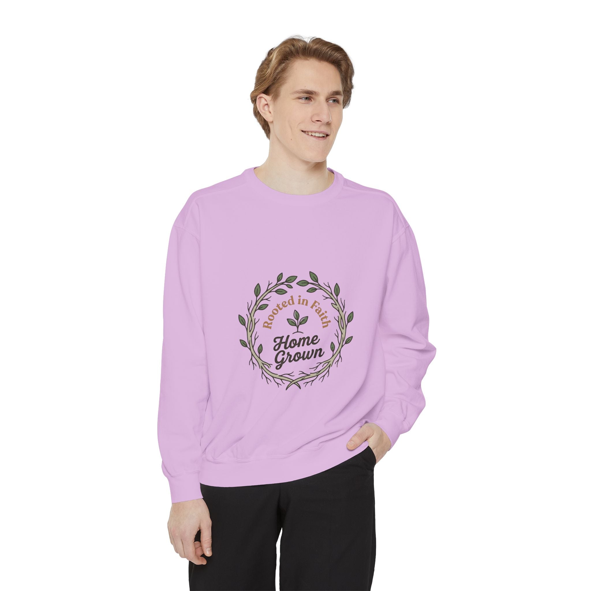 Sweatshirt — "Home Grown / Grown with Grace" Floral Wreath Crewneck