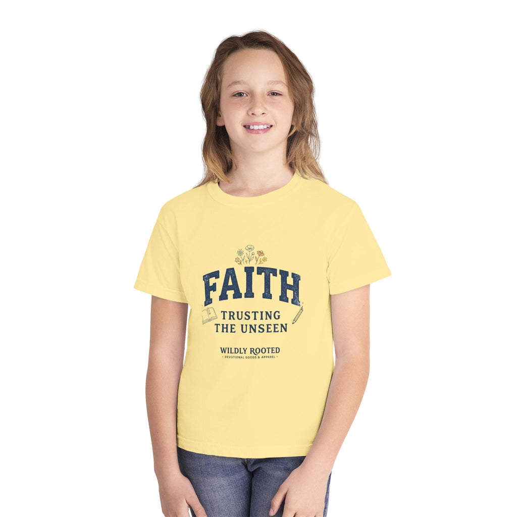 Youth Faith Tee — "Faith: Trusting the Unseen" Inspirational Christian Shirt