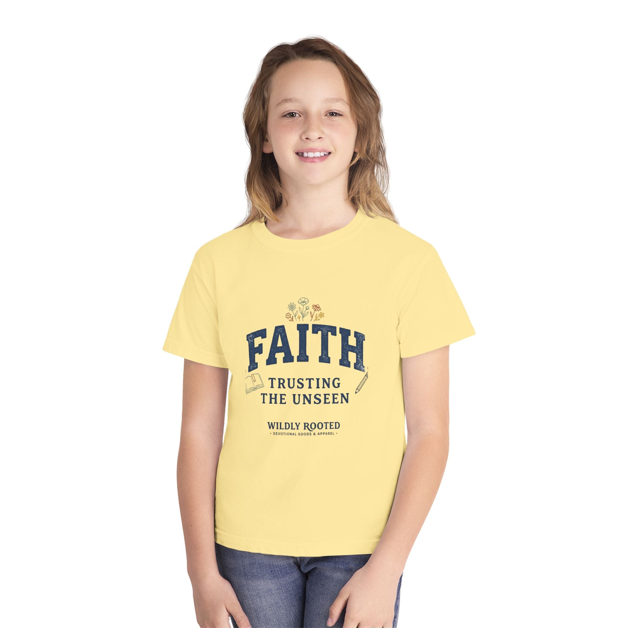 Youth Faith Tee — "Faith: Trusting the Unseen" Inspirational Christian Shirt