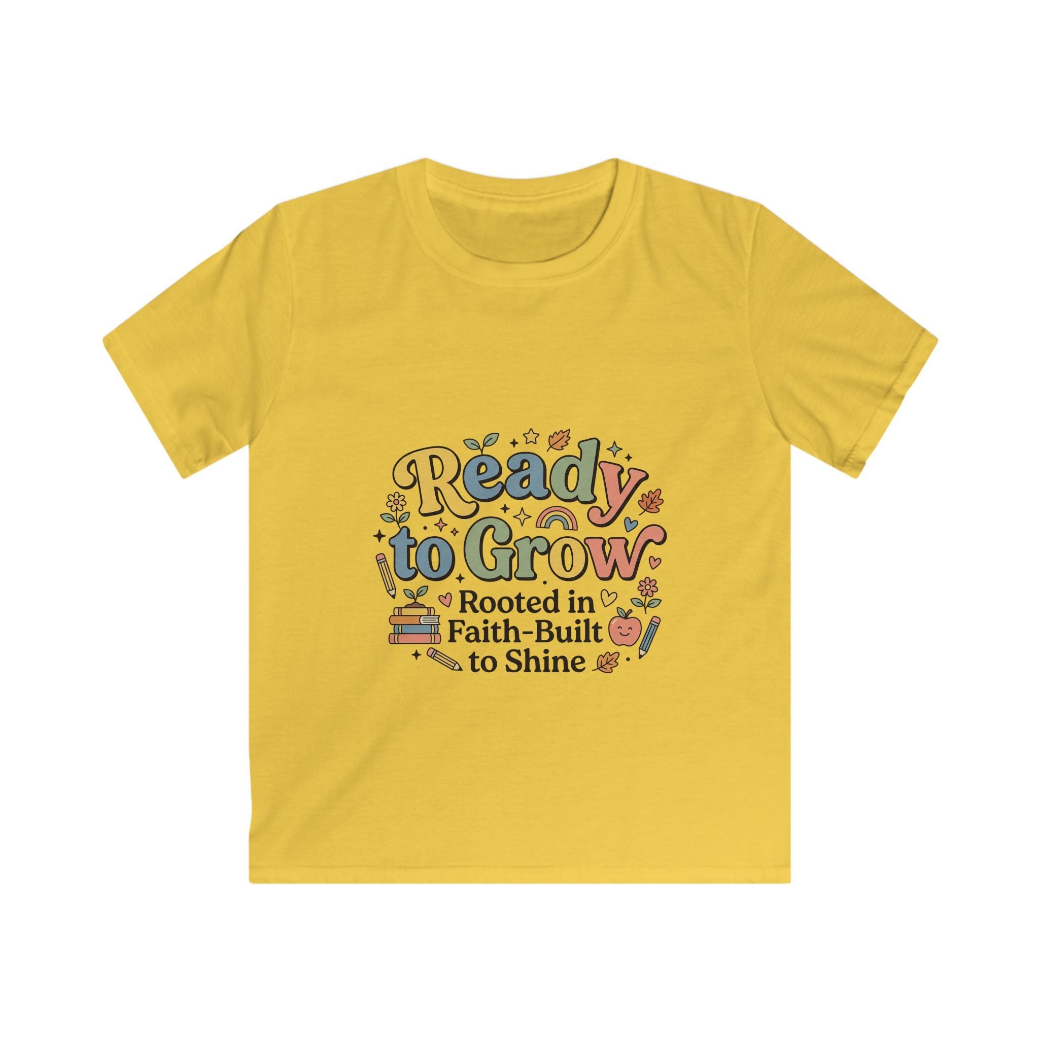 Kids T-Shirt — "Ready to Grow: Rooted in Faith, Built to Shine" Inspirational Garden Tee