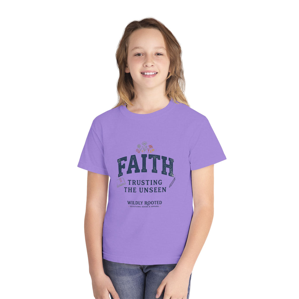 Youth Faith Tee — "Faith: Trusting the Unseen" Inspirational Christian Shirt