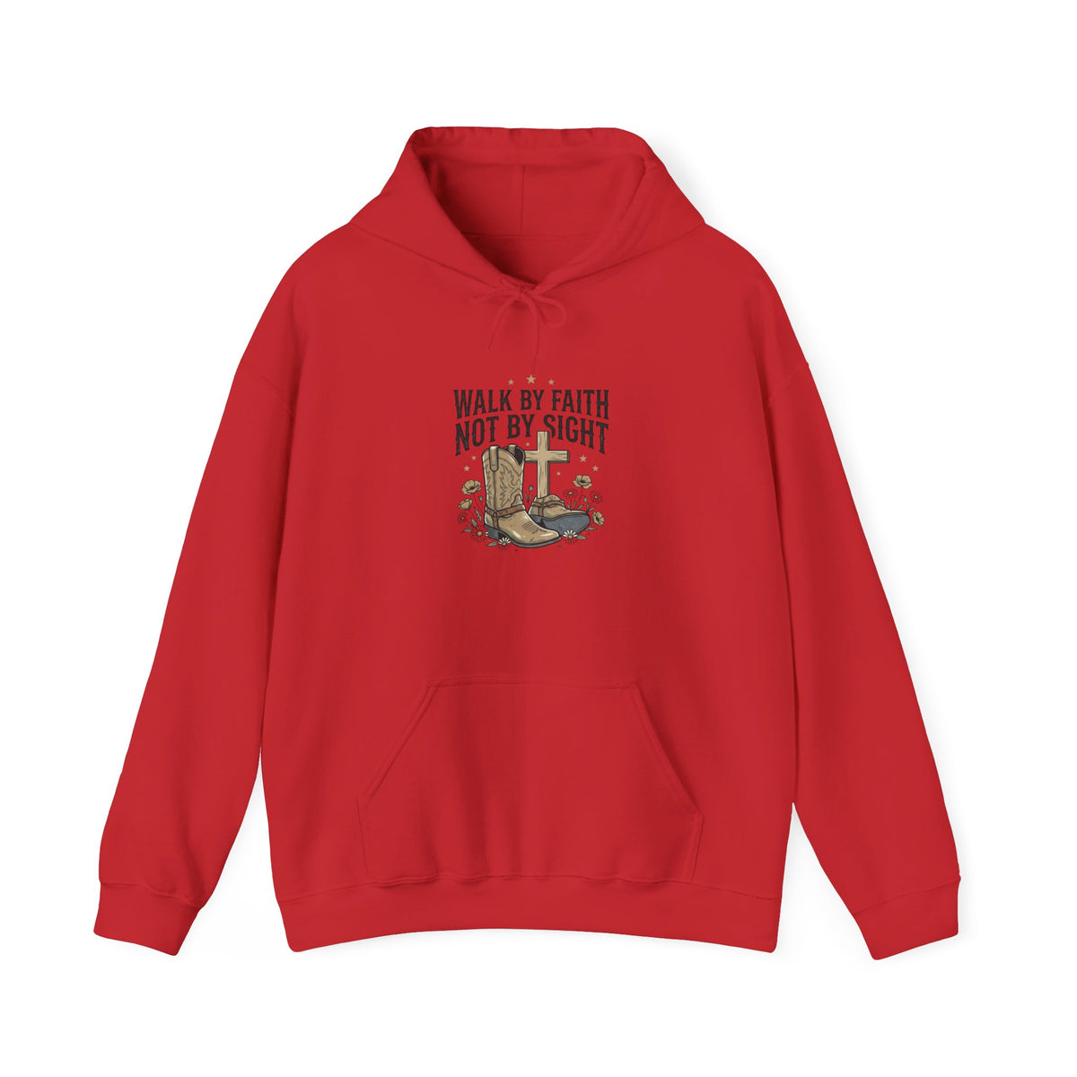 Faith Cowboy Hoodie — "Walk by Faith Not by Sight" Christian Western Sweatshirt