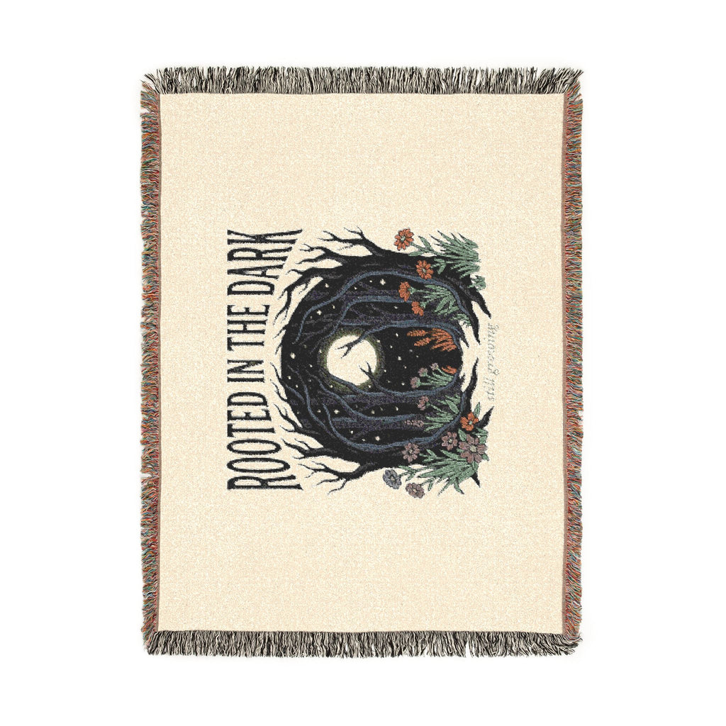 Rooted in the Dark Woven Blanket — Moonlit Forest Throw