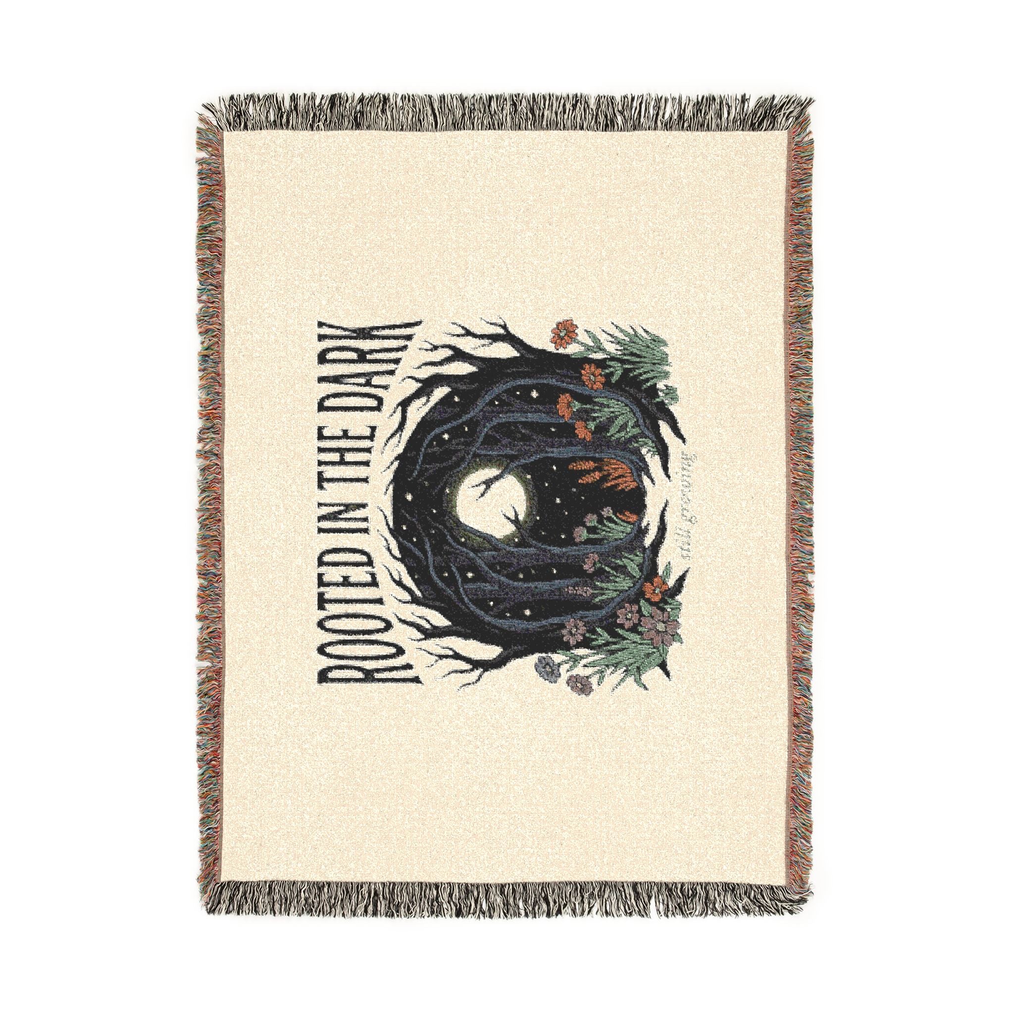 Rooted in the Dark Woven Blanket — Moonlit Forest Throw