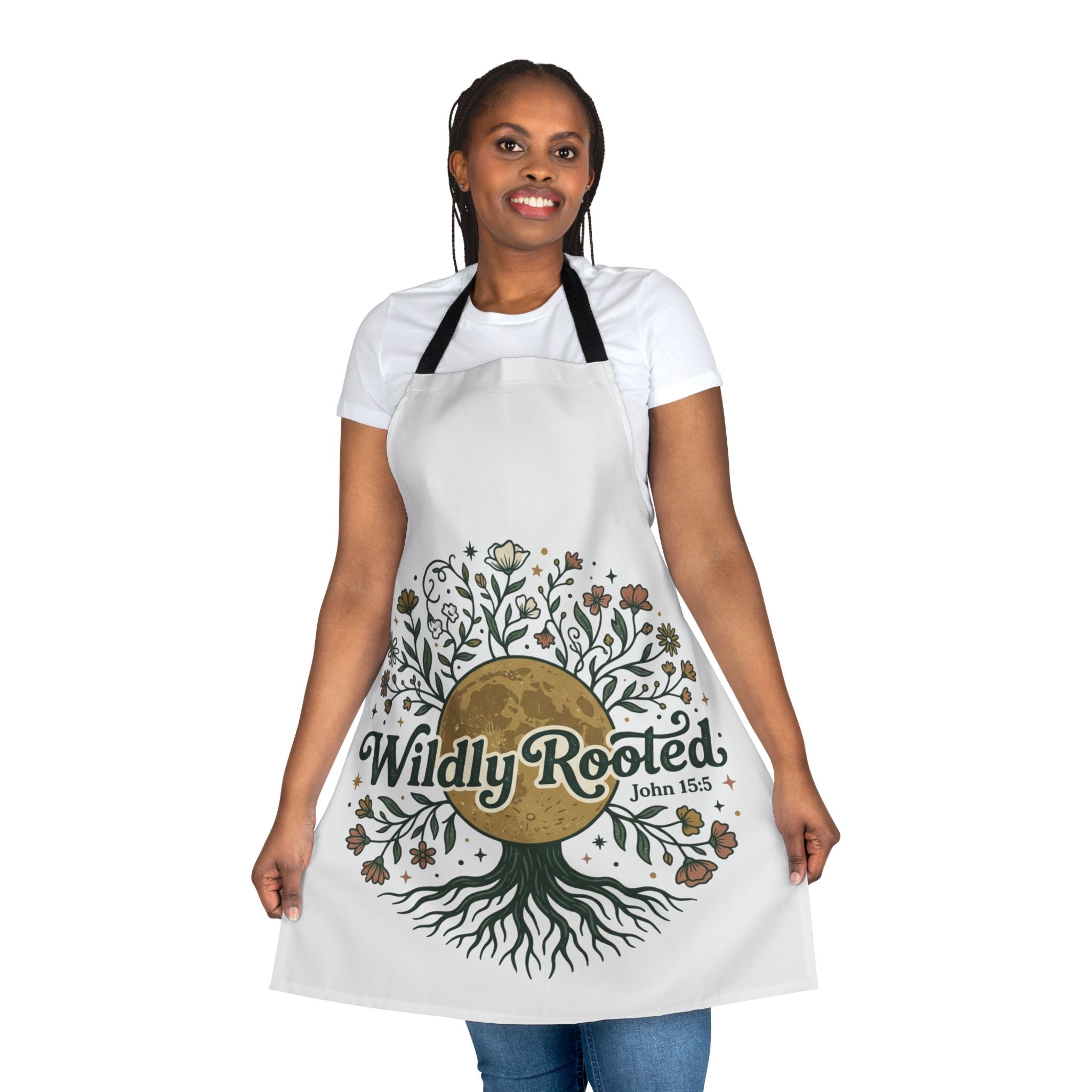 Apron — "Wildly Rooted" Floral Tree Apron (John 15:5)