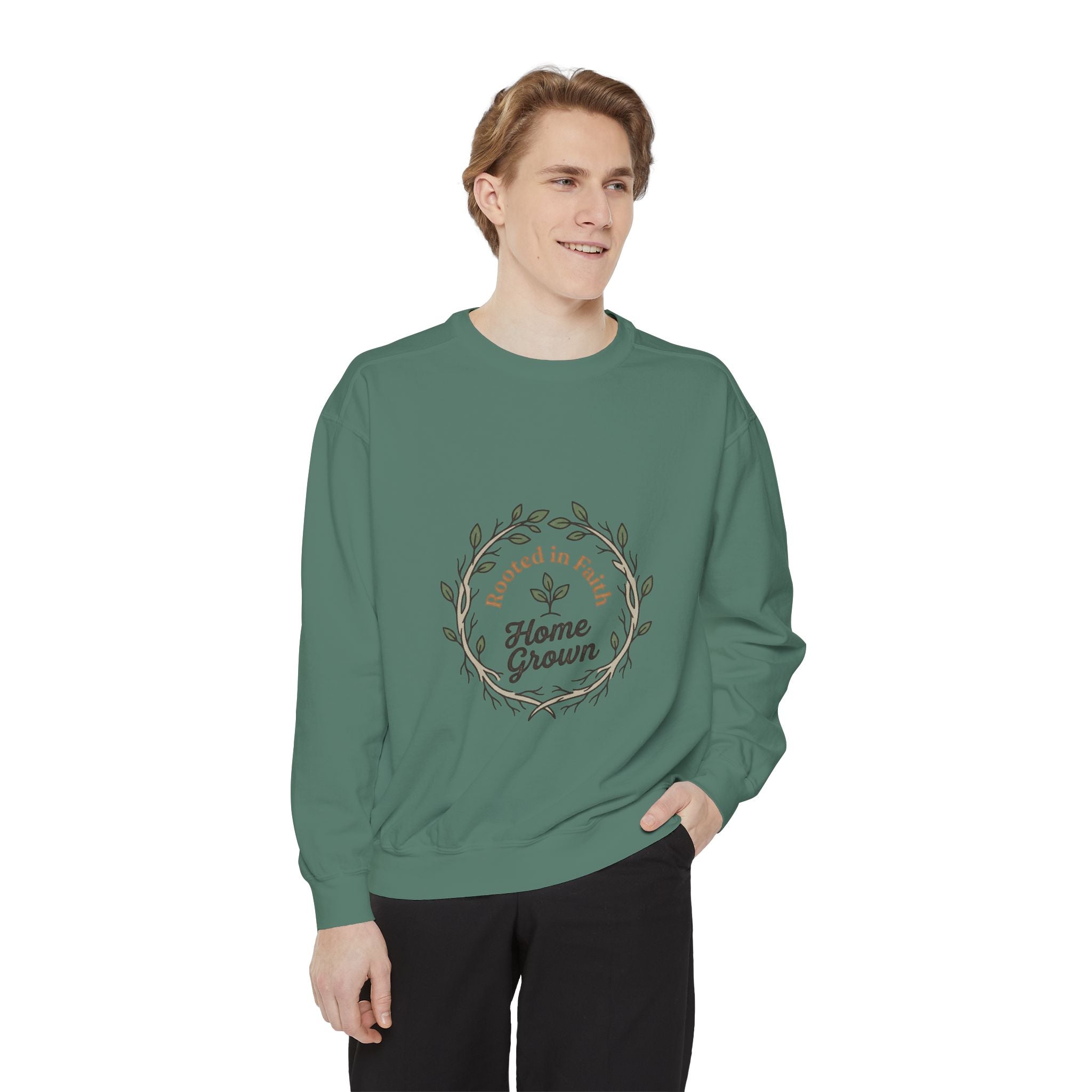 Sweatshirt — "Home Grown / Grown with Grace" Floral Wreath Crewneck