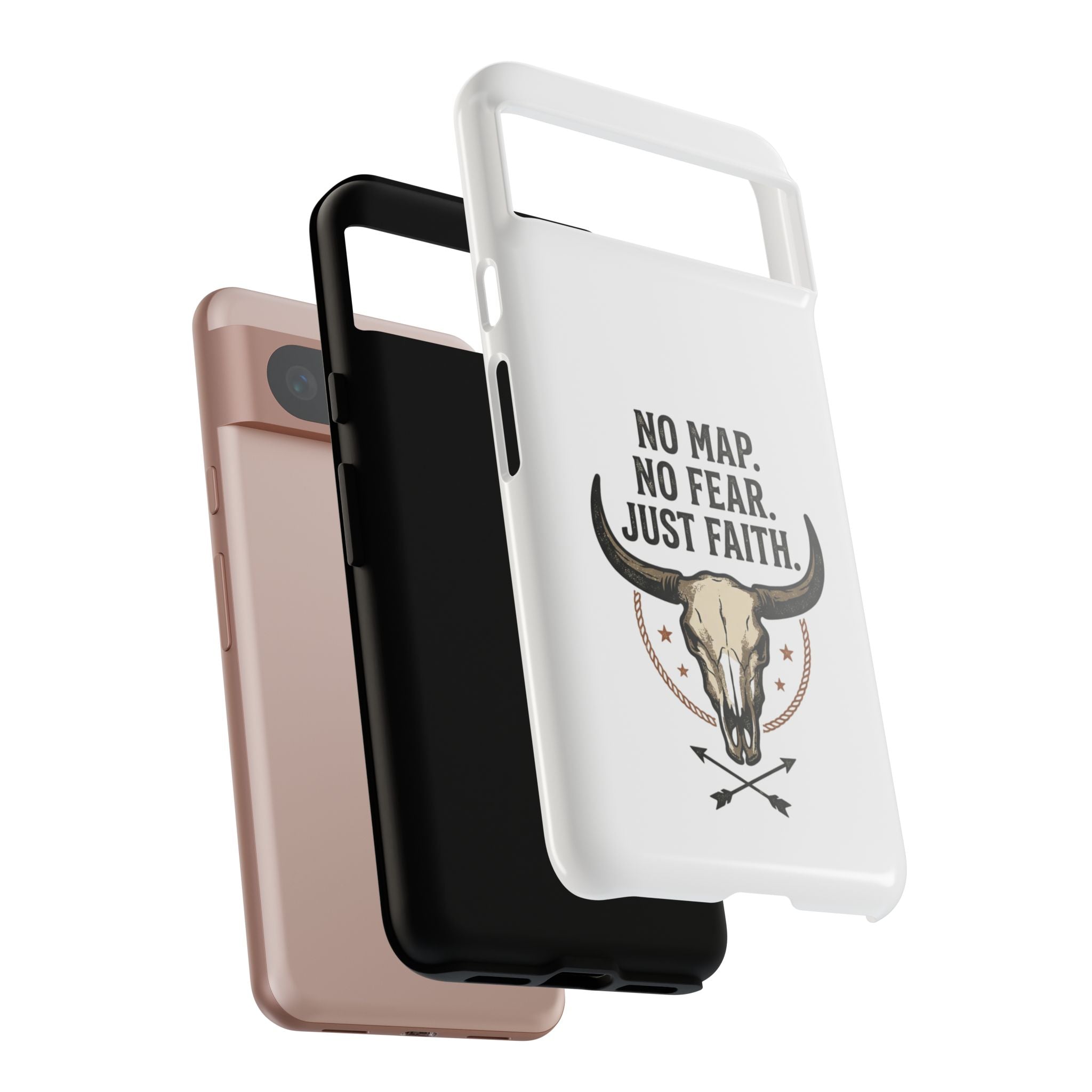 Phone Case — "No Map. No Fear. Just Faith." Skull Design