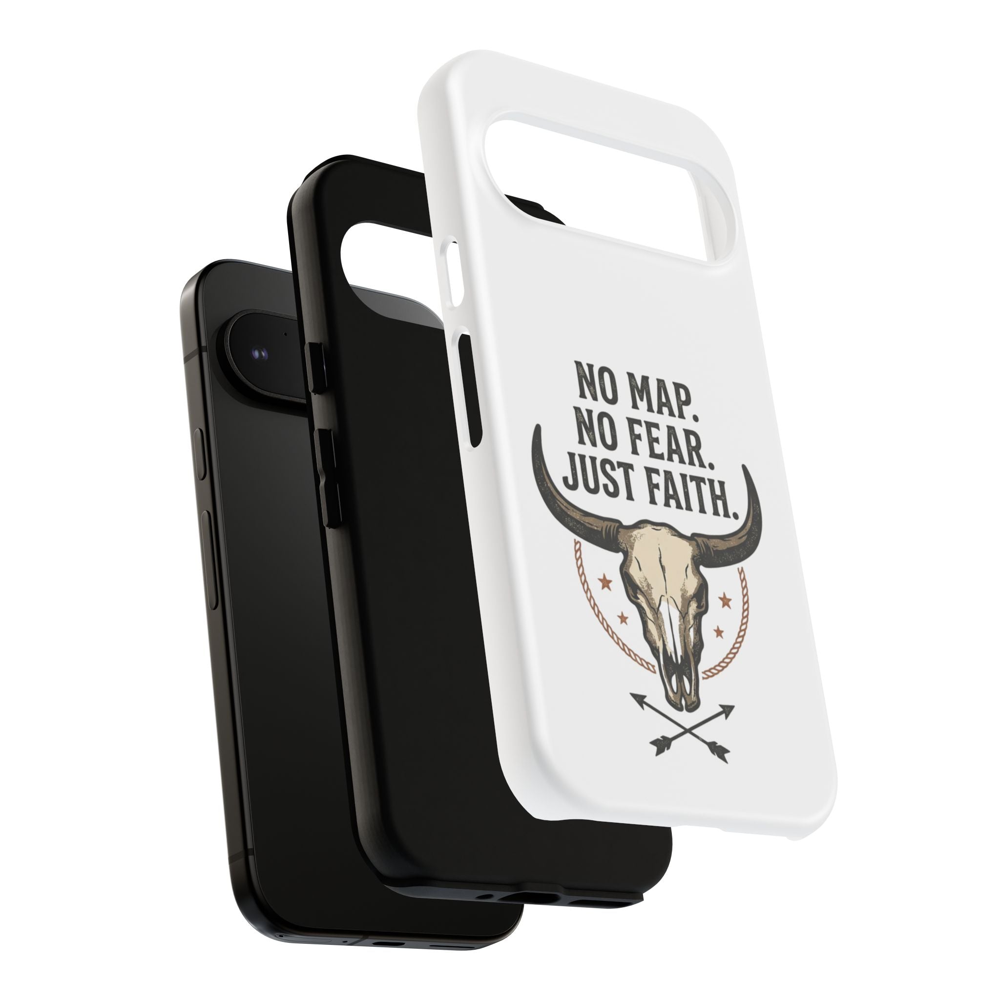 Phone Case — "No Map. No Fear. Just Faith." Skull Design