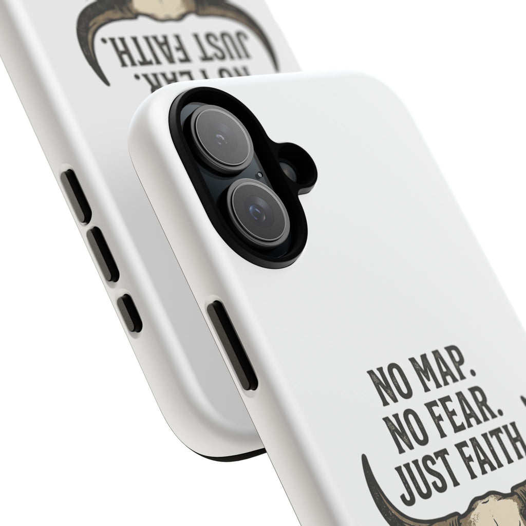 Phone Case — "No Map. No Fear. Just Faith." Skull Design