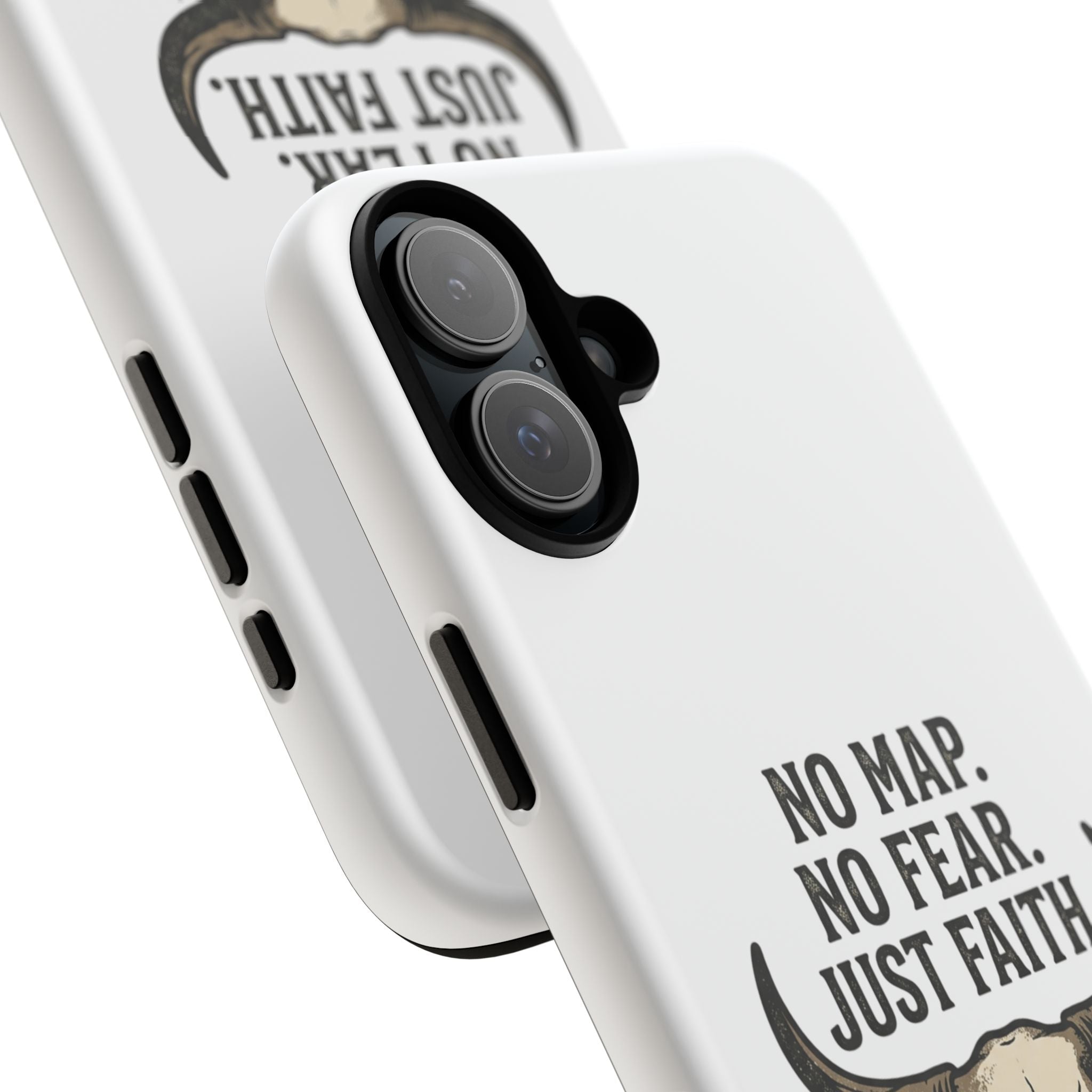 Phone Case — "No Map. No Fear. Just Faith." Skull Design