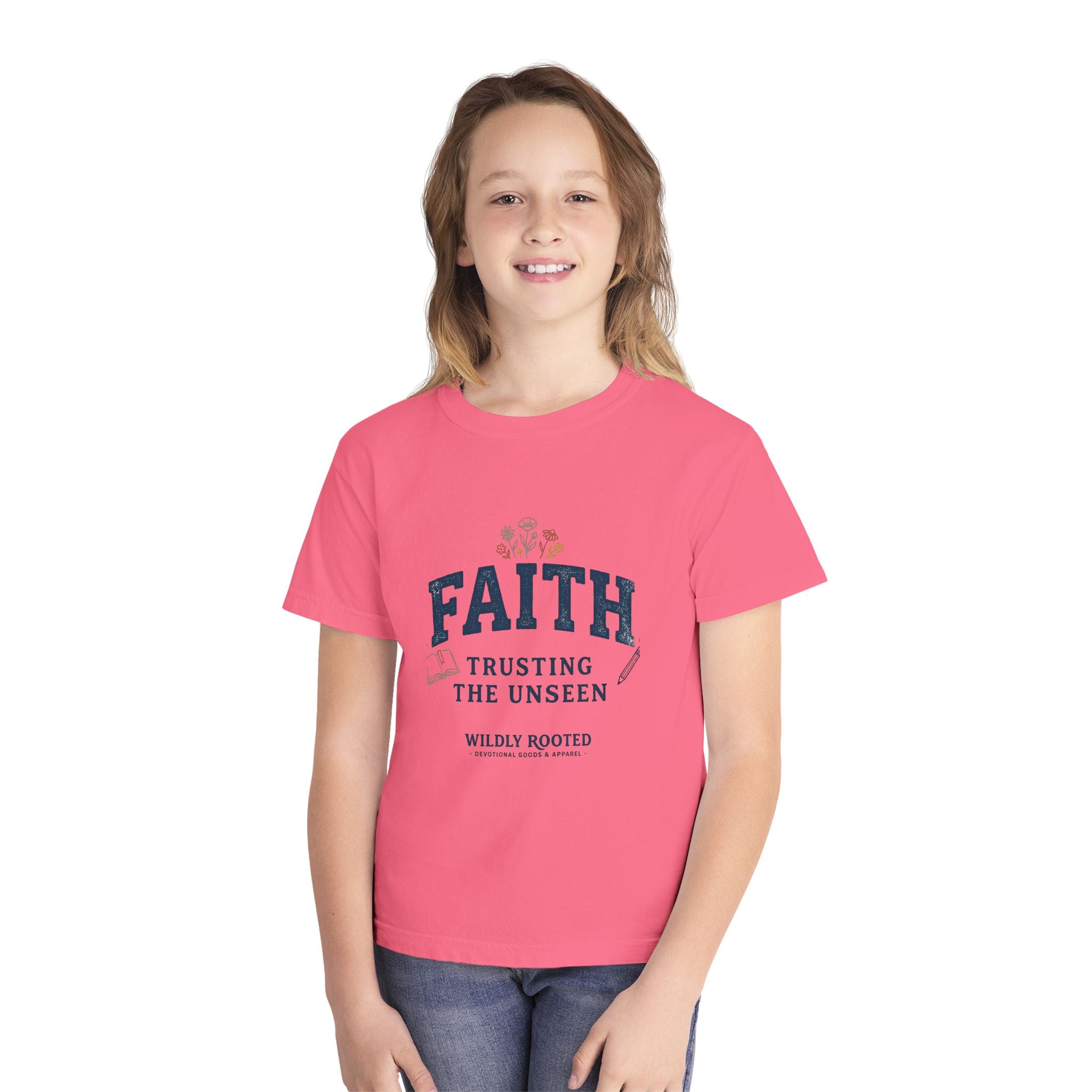 Youth Faith Tee — "Faith: Trusting the Unseen" Inspirational Christian Shirt