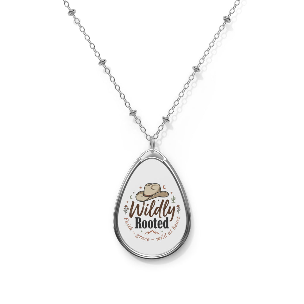 Wildly Rooted Oval Necklace — Cowboy Hat Inspirational Pendant