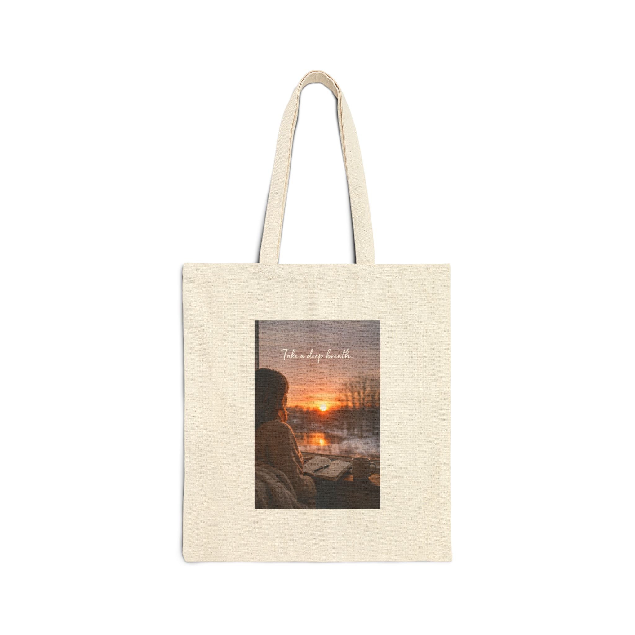 Sunset Reflection Tote Bag — Scenic Photography Cotton Canvas Tote