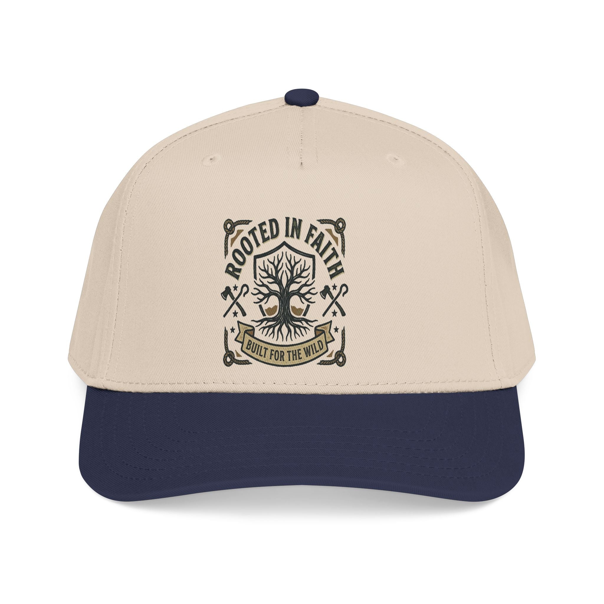 Rooted in Faith Baseball Cap — "Rooted for the World" Christian Trucker Hat