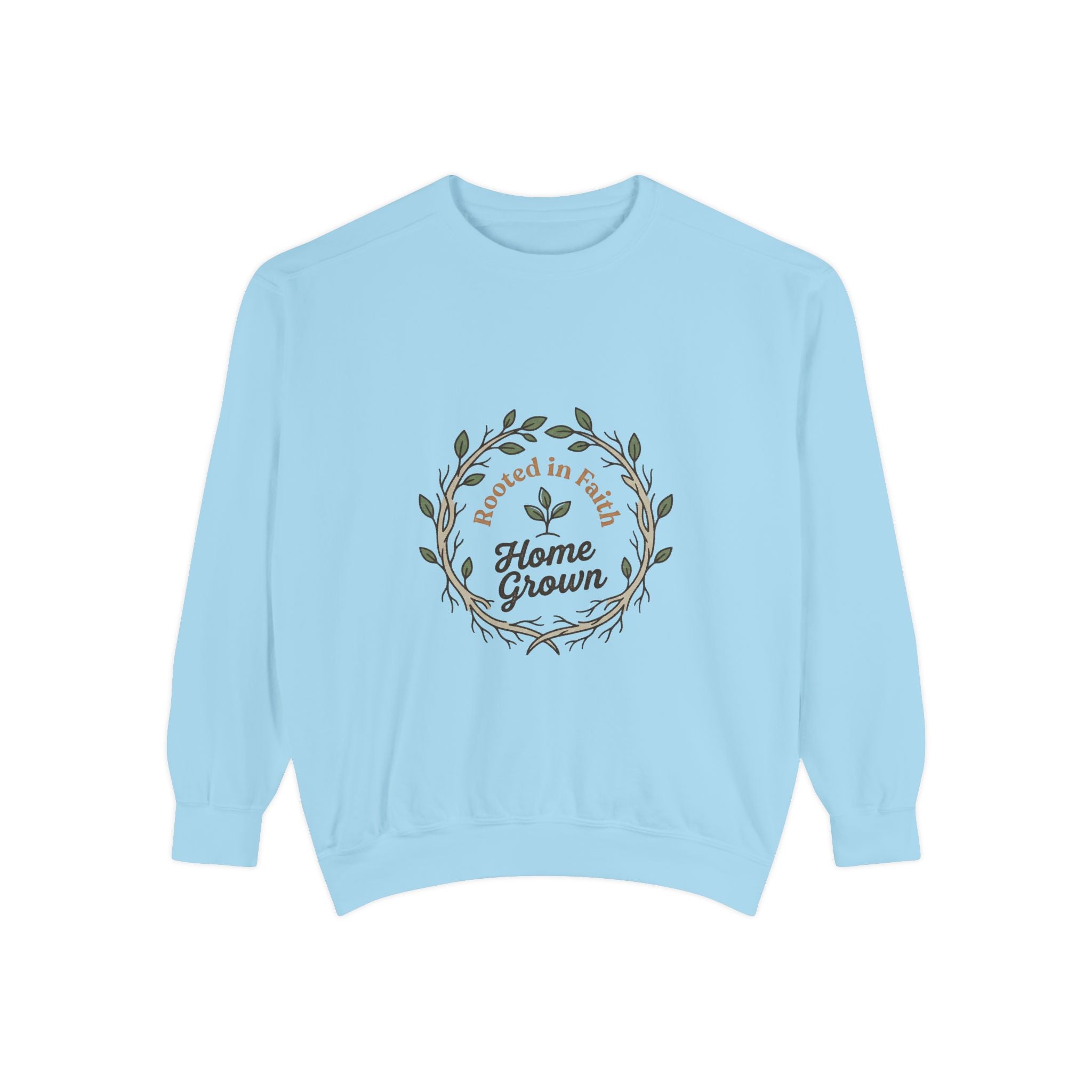 Sweatshirt — "Home Grown / Grown with Grace" Floral Wreath Crewneck