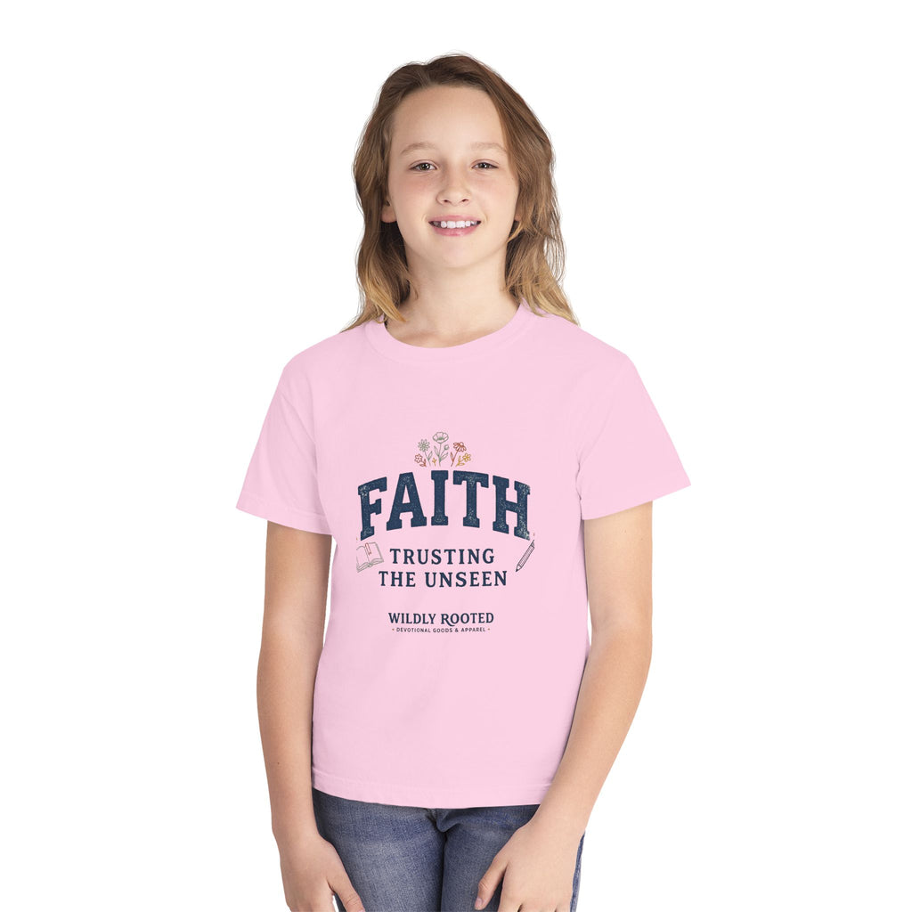 Youth Faith Tee — "Faith: Trusting the Unseen" Inspirational Christian Shirt