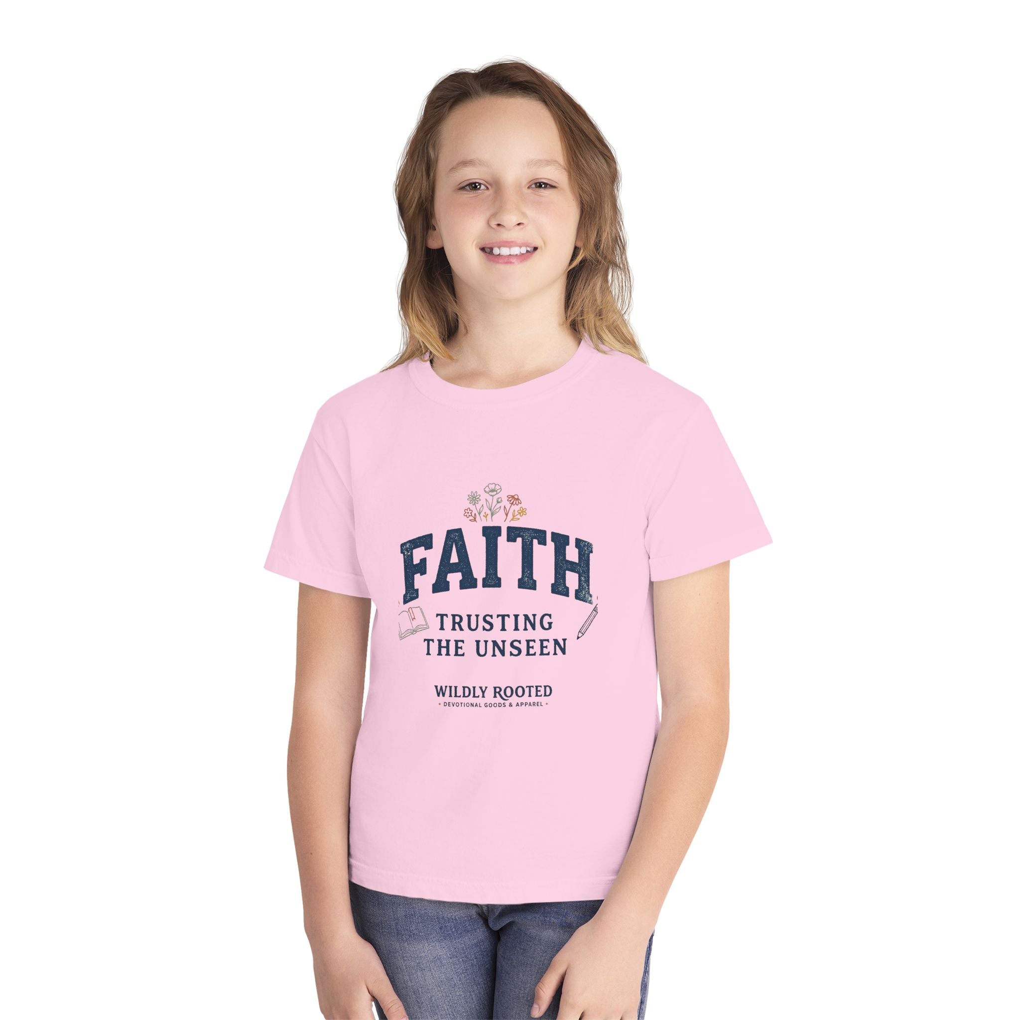 Youth Faith Tee — "Faith: Trusting the Unseen" Inspirational Christian Shirt