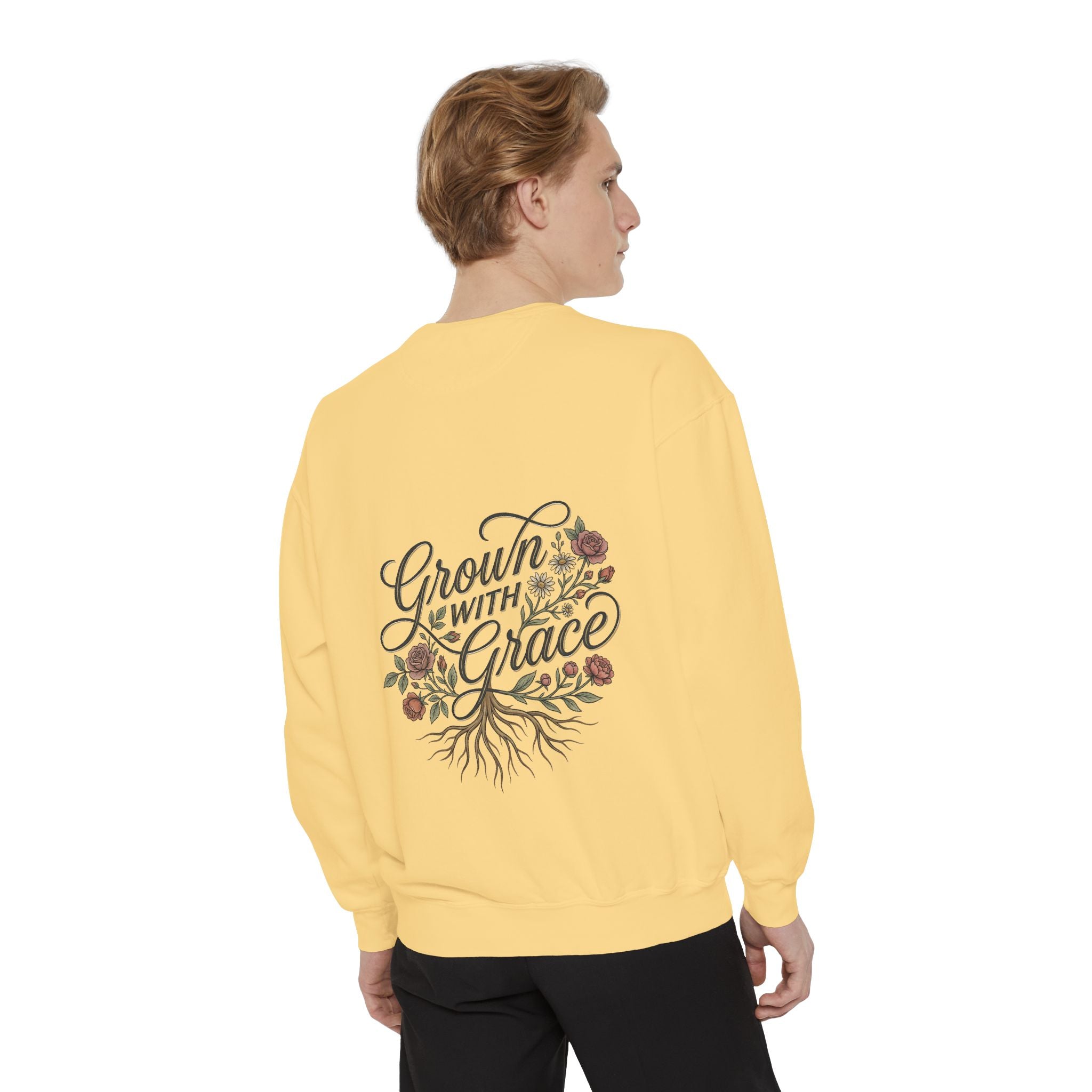 Sweatshirt — "Home Grown / Grown with Grace" Floral Wreath Crewneck