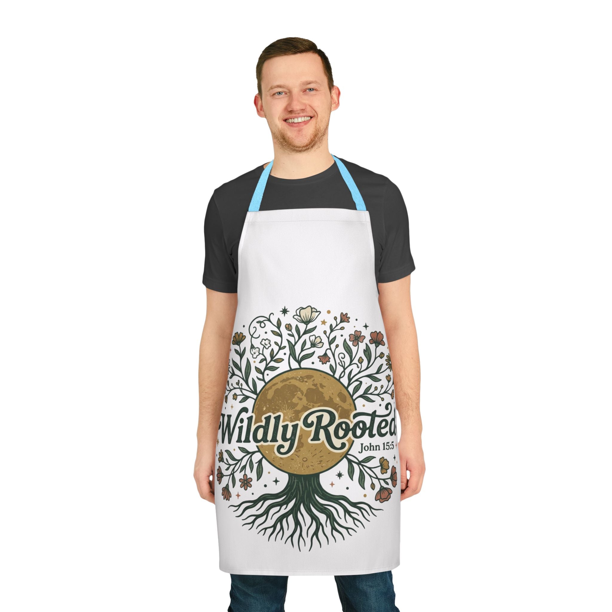 Apron — "Wildly Rooted" Floral Tree Apron (John 15:5)