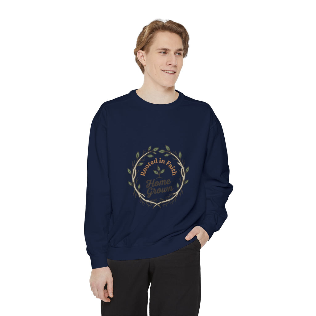 Sweatshirt — "Home Grown / Grown with Grace" Floral Wreath Crewneck