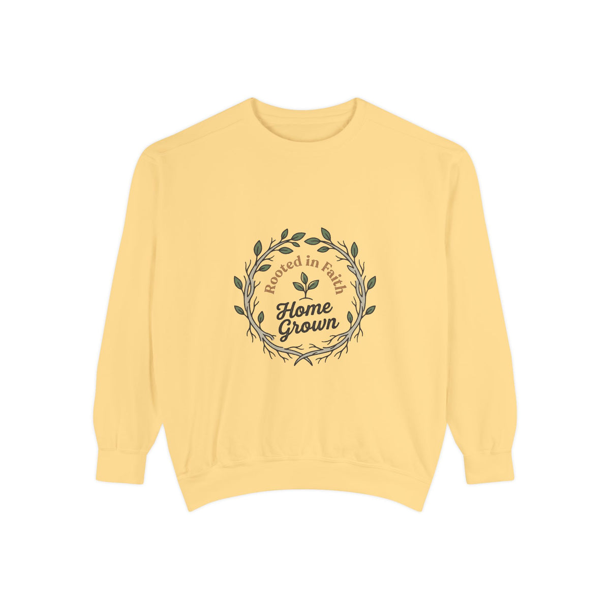 Sweatshirt — "Home Grown / Grown with Grace" Floral Wreath Crewneck