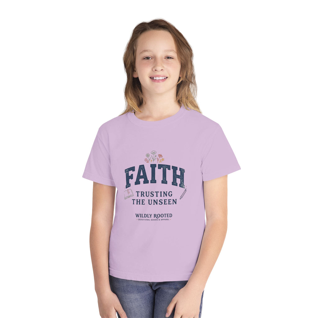 Youth Faith Tee — "Faith: Trusting the Unseen" Inspirational Christian Shirt