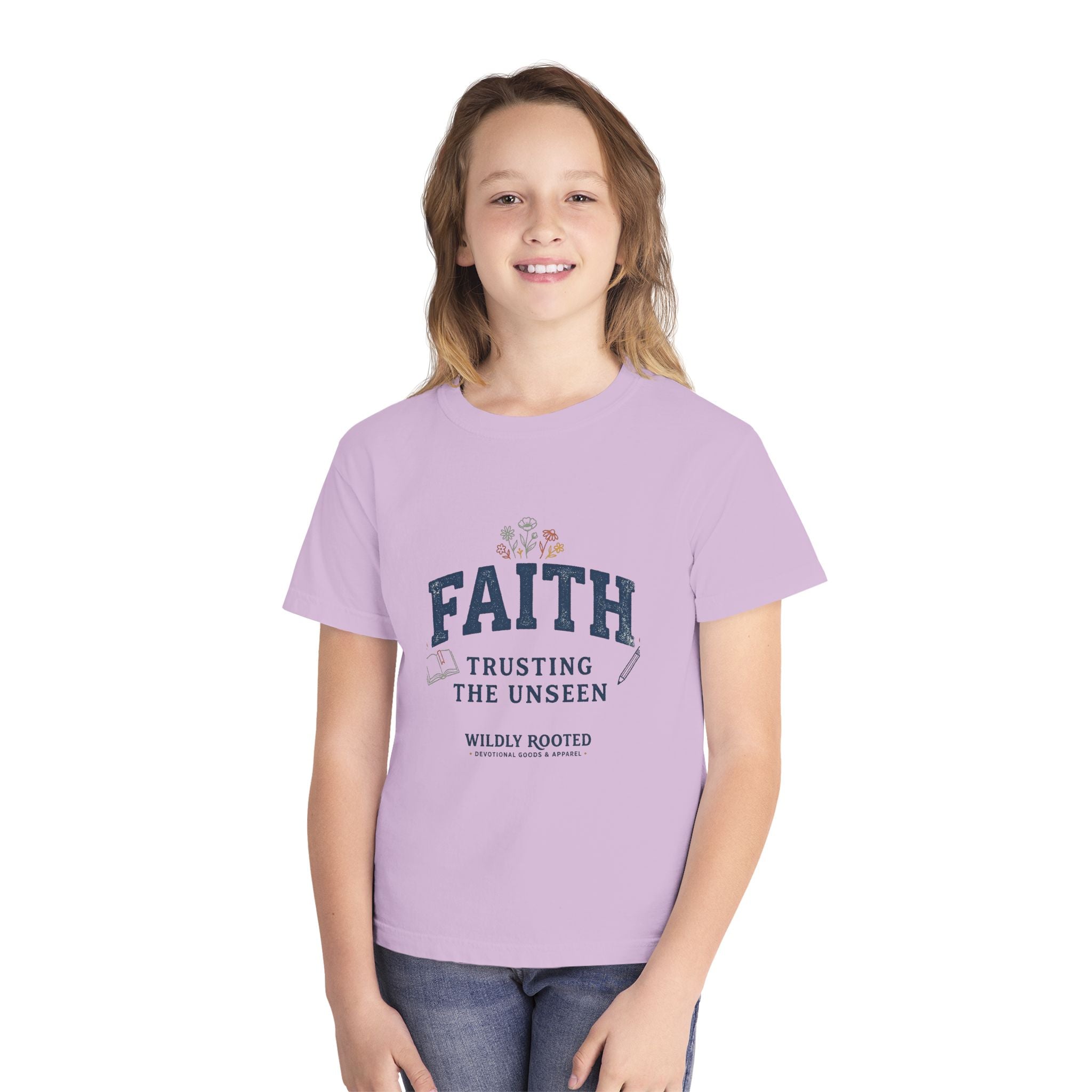 Youth Faith Tee — "Faith: Trusting the Unseen" Inspirational Christian Shirt
