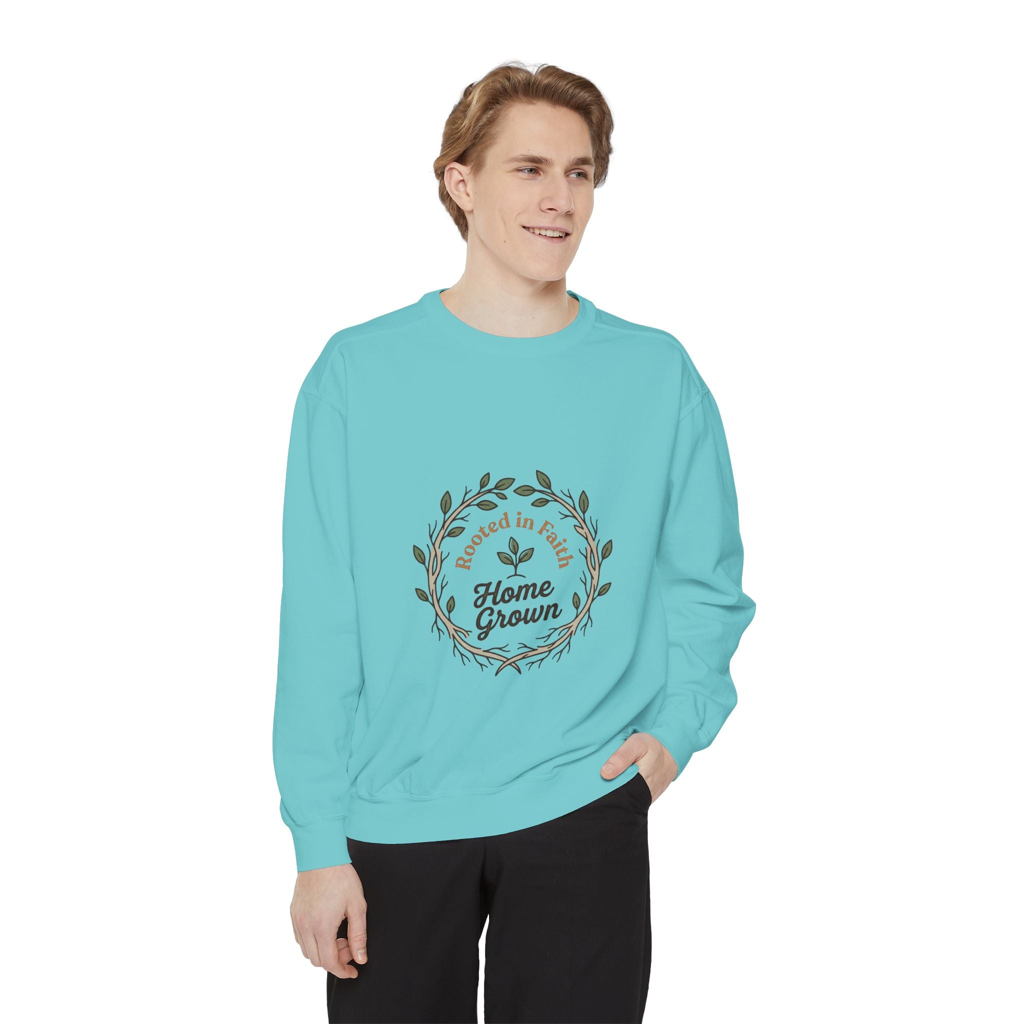 Sweatshirt — "Home Grown / Grown with Grace" Floral Wreath Crewneck