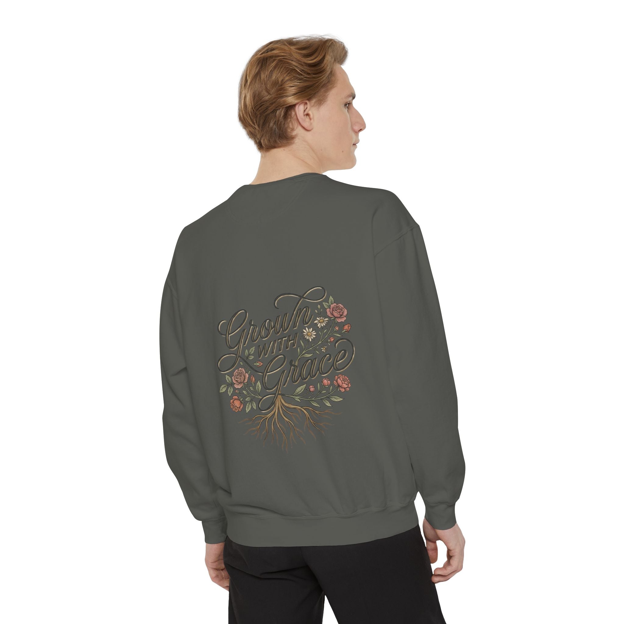 Sweatshirt — "Home Grown / Grown with Grace" Floral Wreath Crewneck