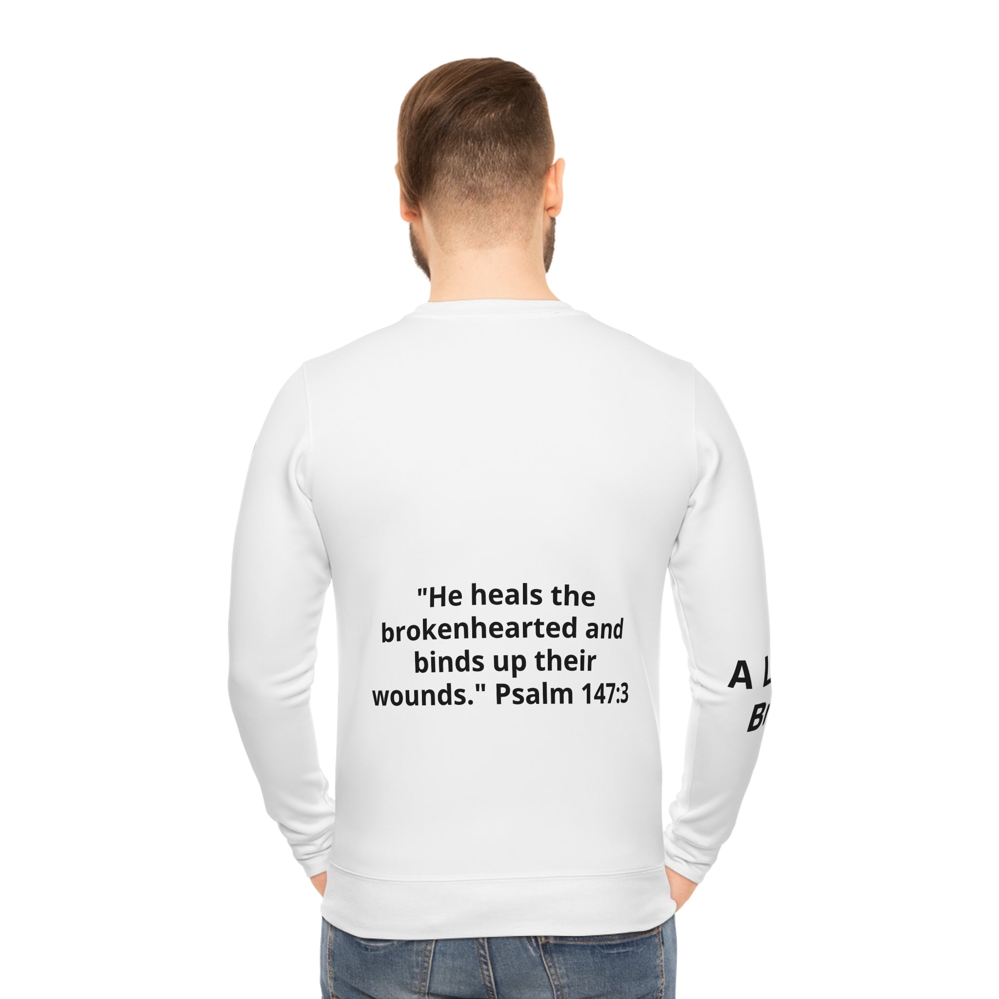 Broken Heart Floral Sweatshirt — Psalm 147:3 Inspirational Christian Pullover
