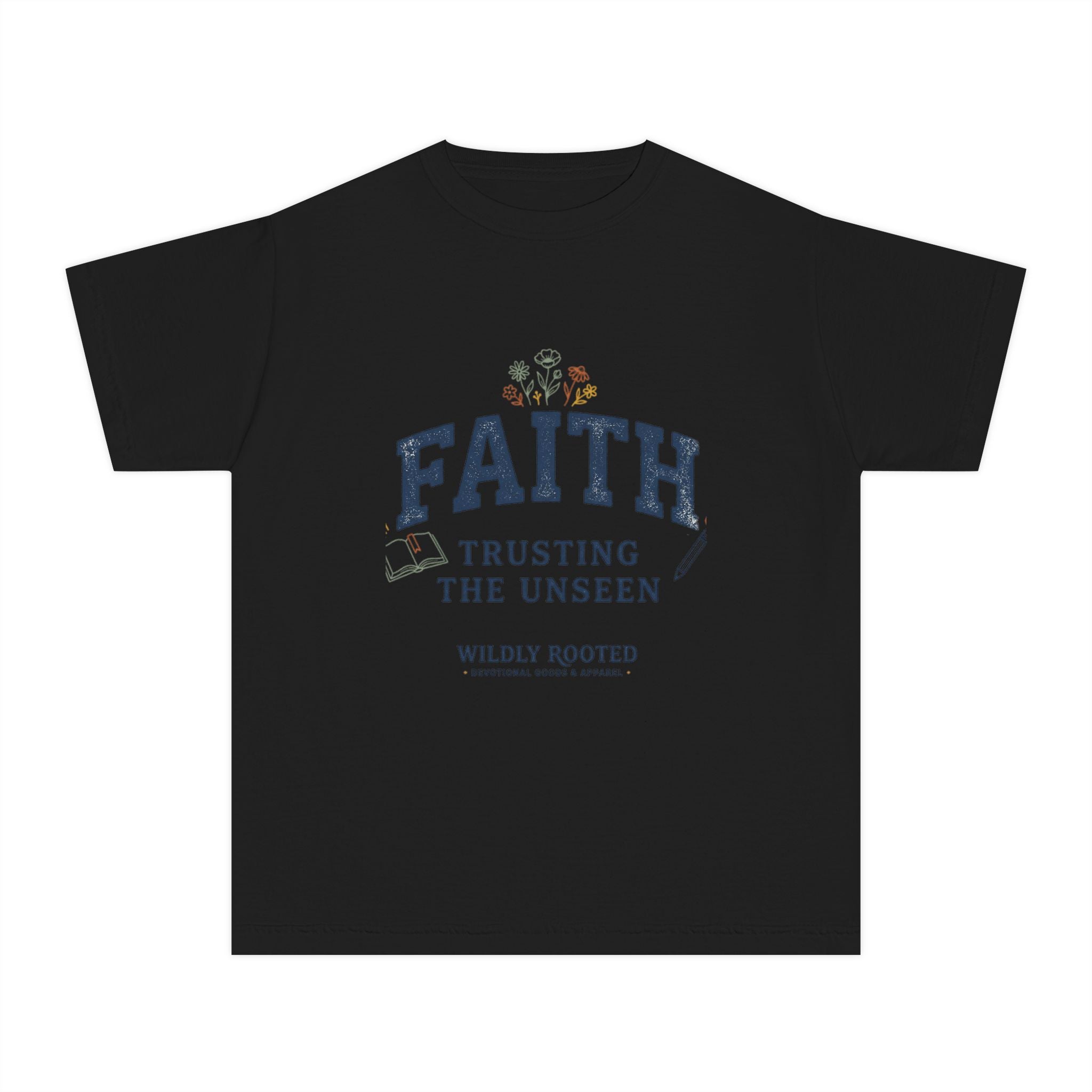 Youth Faith Tee — "Faith: Trusting the Unseen" Inspirational Christian Shirt