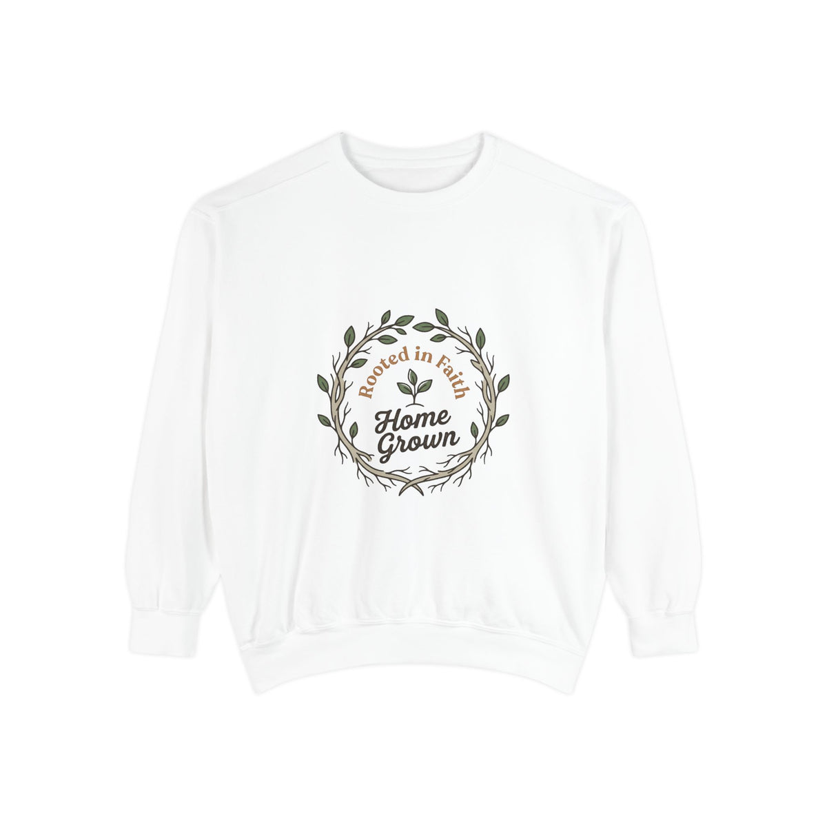 Sweatshirt — "Home Grown / Grown with Grace" Floral Wreath Crewneck