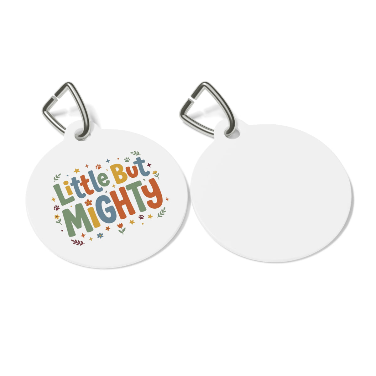 Pet Tag — "Little But Mighty" Colorful Inspirational Dog ID Tag
