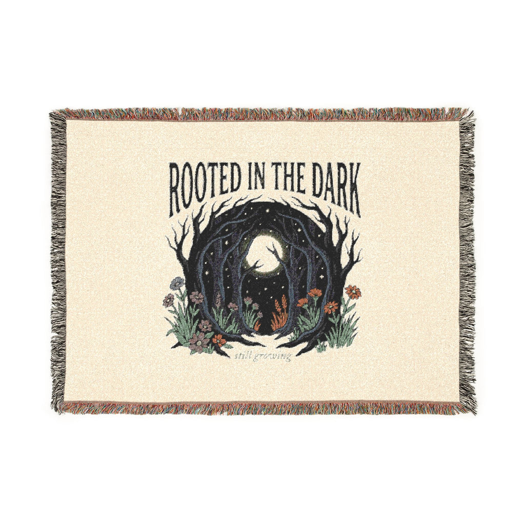 Rooted in the Dark Woven Blanket — Moonlit Forest Throw