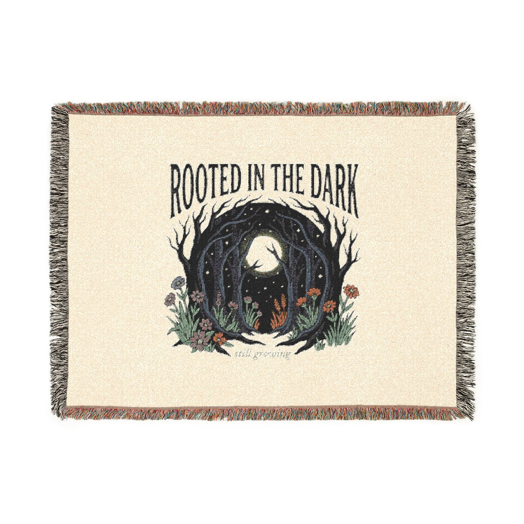 Rooted in the Dark Woven Blanket — Moonlit Forest Throw