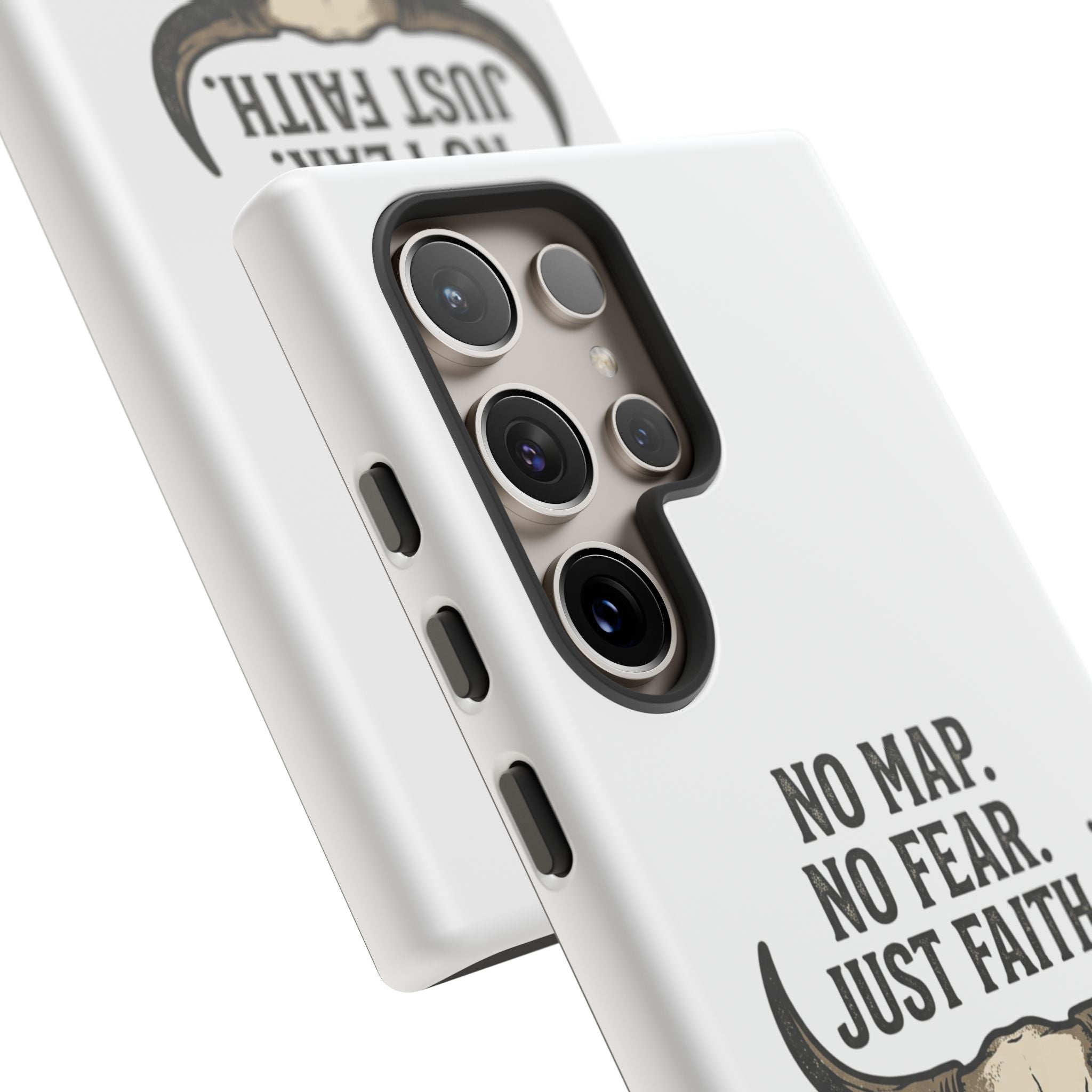 Phone Case — "No Map. No Fear. Just Faith." Skull Design