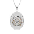 “Still I Rise” Oval Pendant Necklace — Inspirational Grace Carried Me Medal