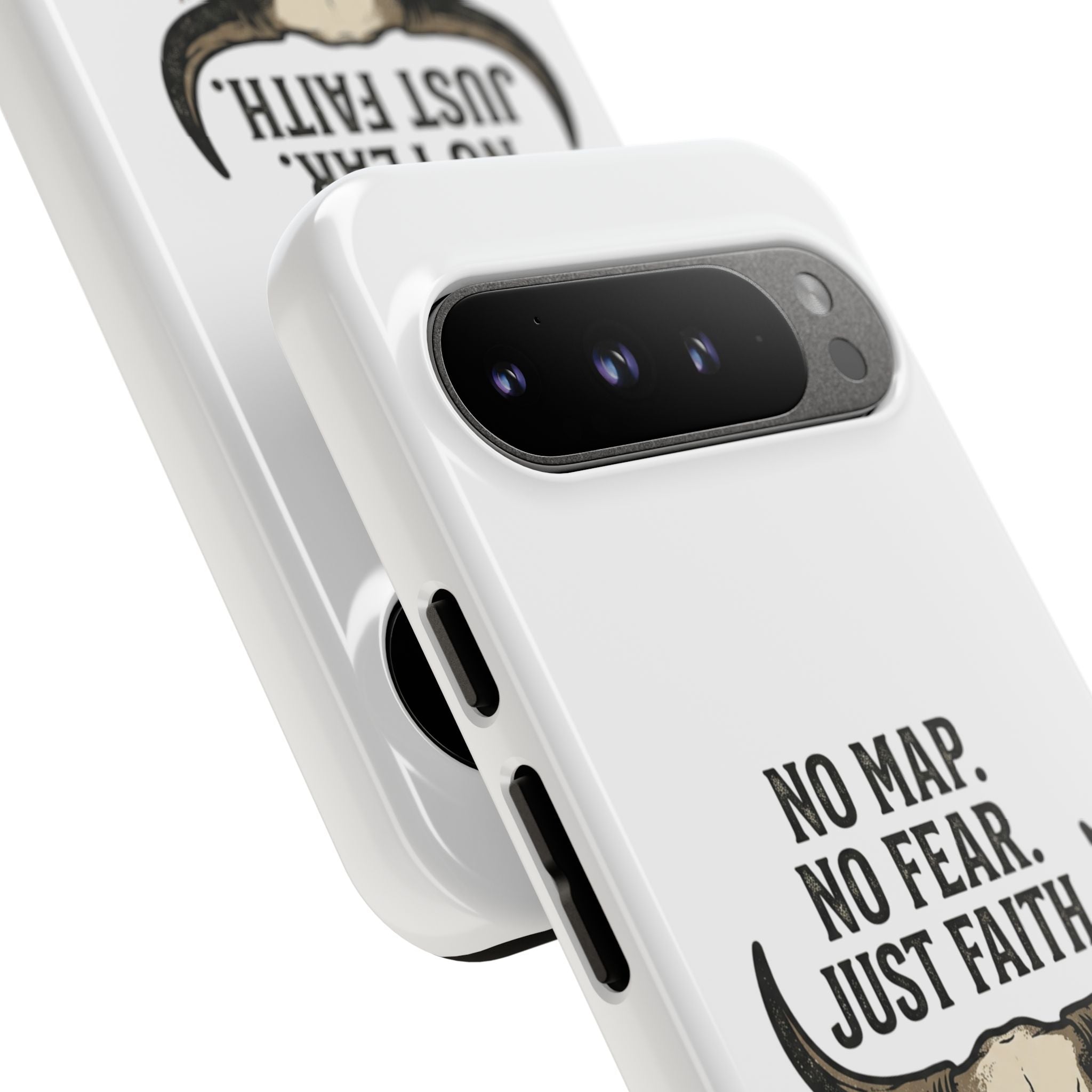 Phone Case — "No Map. No Fear. Just Faith." Skull Design