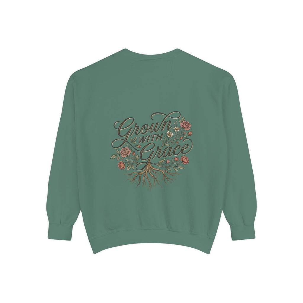Sweatshirt — "Home Grown / Grown with Grace" Floral Wreath Crewneck