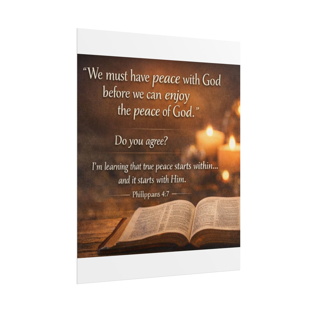 Rolled Poster – "Peace with God" Inspirational Bible Verse (Philippians 4:7)