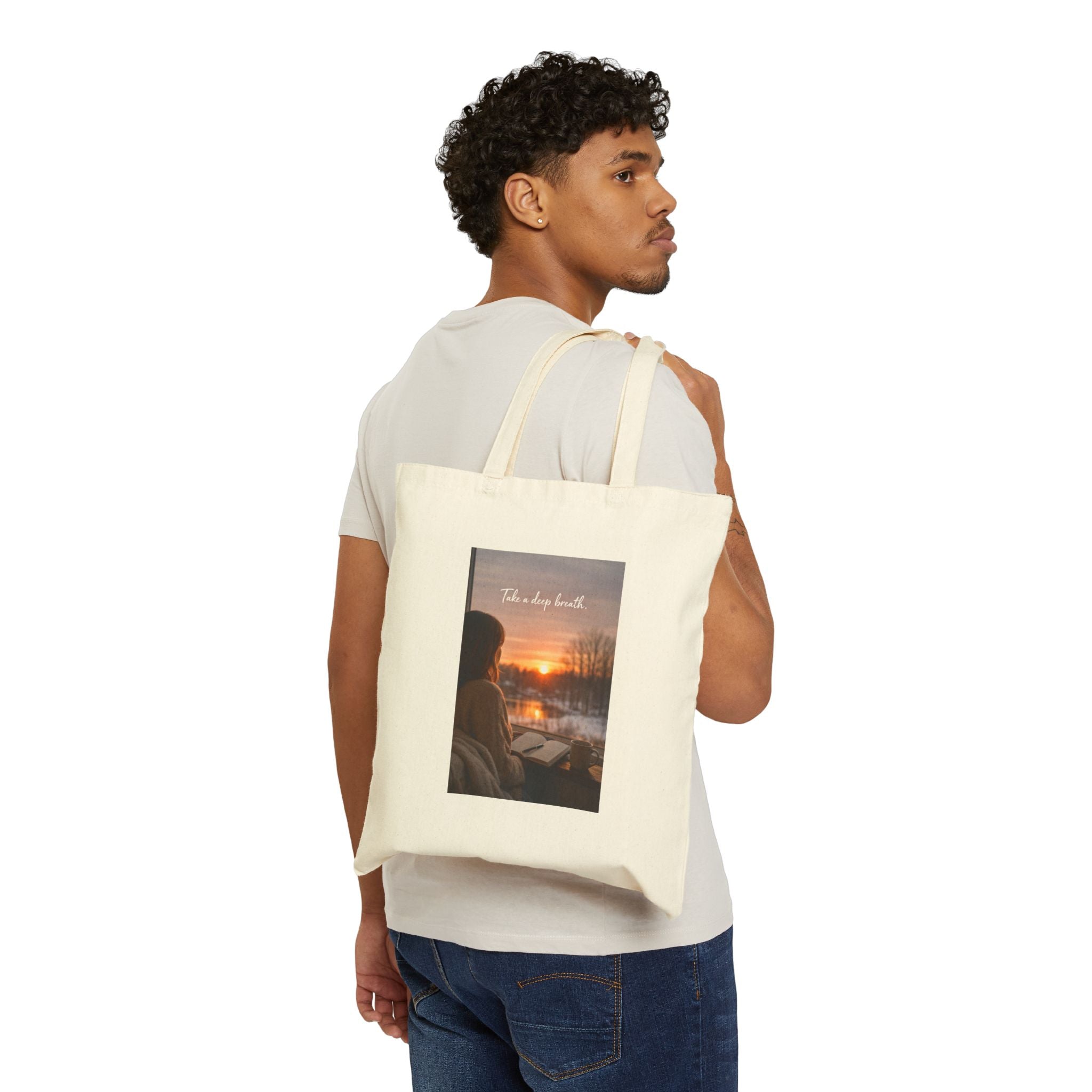 Sunset Reflection Tote Bag — Scenic Photography Cotton Canvas Tote