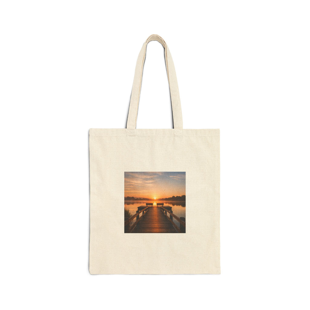 Sunset Reflection Tote Bag — Scenic Photography Cotton Canvas Tote