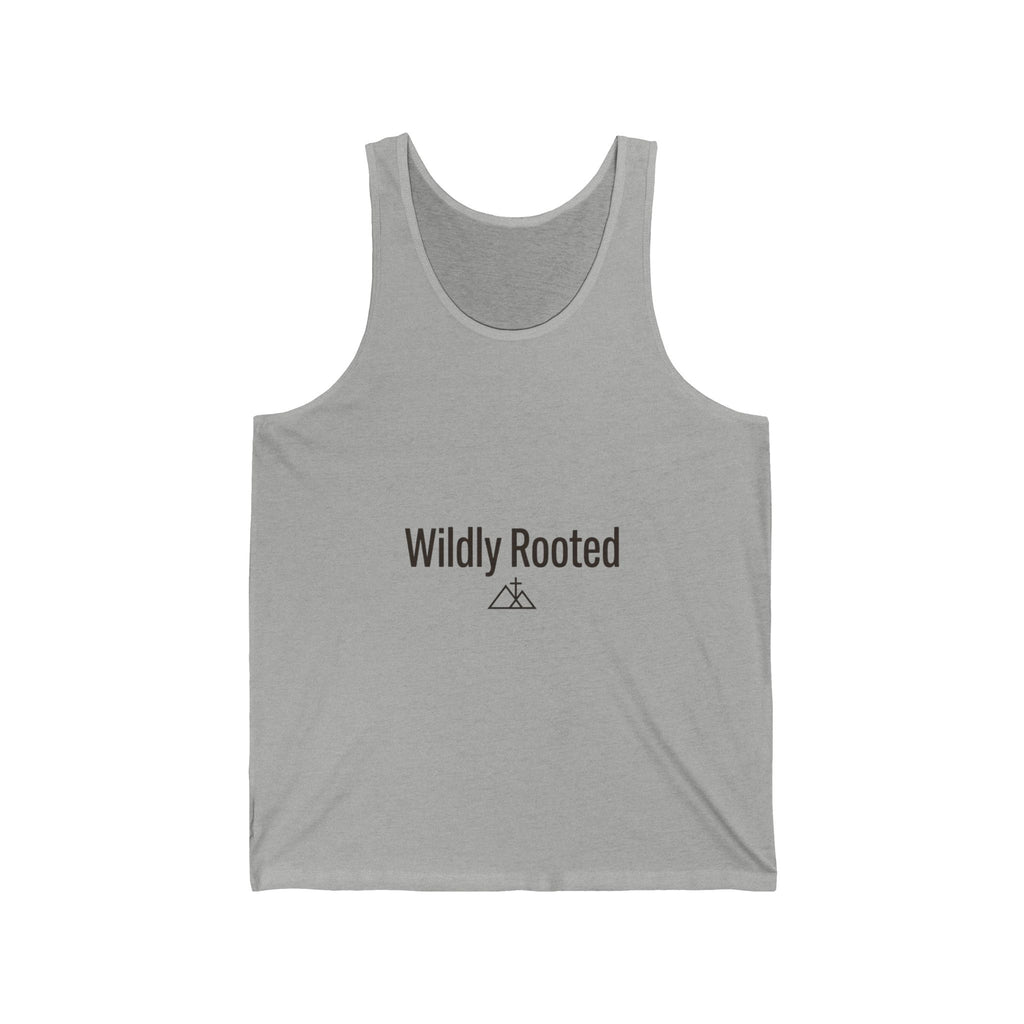 Wildly Rooted Tank Top — Minimal Outdoor Camping Graphic